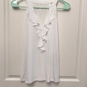 White Lilly Pulitzer Ruffle Tank XXS